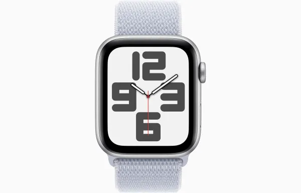 Apple Watch Series SE 2024 40mm Silver Aluminum Case with Blue Cloud Sport Loop